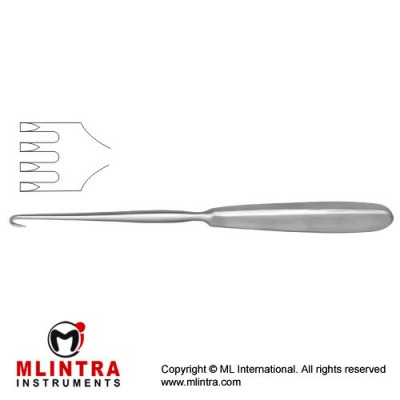 Volkmann Retractor 4 Sharp Prongs - Hollow Handle Stainless Steel, 21.5 cm - 8 1/2"